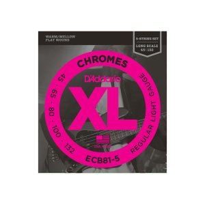 画像1: D’Addario　XL Chromes Flat Wound 5-Strings [フラットワウンド]