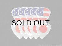 国旗ピック　ティアドロップ Heavy USA(アメリカ)/Japan(日本)各5枚セット