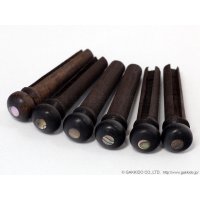 Guitarman　5544 弦止めピン フォーク用エボニーメキシコ貝 6PCS