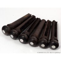 Guitarman　5543 弦止めピン フォーク用エボニー白蝶貝 6PCS