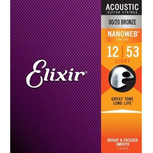 画像1: Elixir　NANOWEB アコースティックギター弦 [80/20 Bronze] [コーティング弦]