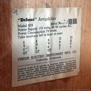 画像22: Fender　1954 5D3 Deluxe ギターアンプ コンボ [ヴィンテージ品] [半期決算セール特価]