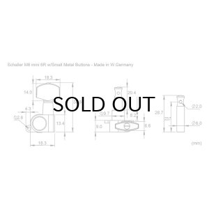 画像7: Schaller　M6 Mini 6R ゴールド 金属ツマミ [Made in West Germany] [デッドストック品]