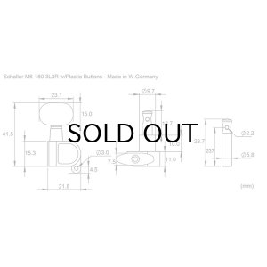 画像7: Schaller　M6 ギター用ペグ 3L/3R クローム 樹脂ツマミ(少し黄ばみあり) [Made in West Germany] [デッドストック品]