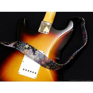 画像13: Harmonics J　西陣織ギターストラップ [ぼかし桜 濃紺色] 5cm