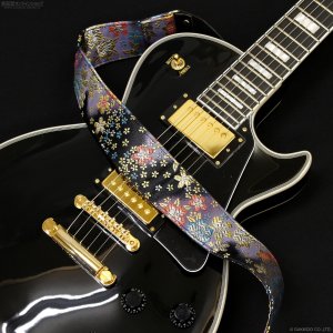 画像8: Harmonics J　西陣織ギターストラップ [ぼかし桜 濃紺色] 5cm