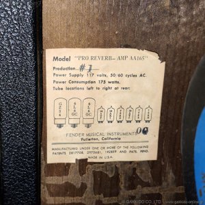 画像21: Fender　1965 Pro Reverb AA165 ギターアンプ コンボ [ヴィンテージ品]