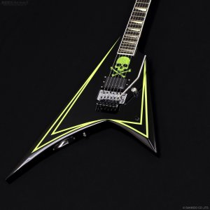 画像2: Edwards　E-ALEXI Greeny [Black with Lime Green Pinstripe & Skull]