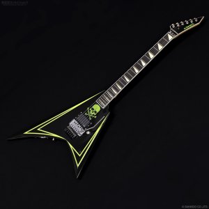 画像1: Edwards　E-ALEXI Greeny [Black with Lime Green Pinstripe & Skull]