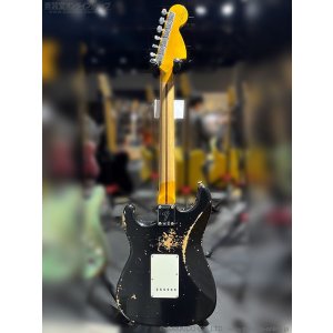 画像2: Fender Custom Shop　1969 Stratocaster Reverse Headstock Super Heavy Relic [Aged Black]