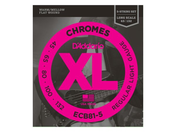 画像1: D’Addario　XL Chromes Flat Wound 5-Strings [フラットワウンド] (1)