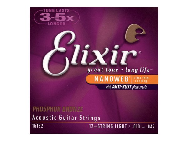 画像1: Elixir　NANOWEB アコースティックギター弦 [Phosphor Bronze] [コーティング弦] [12-Strings] [12弦ギター用] (1)
