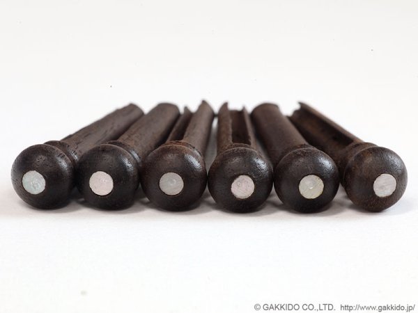 画像3: Guitarman　5543 弦止めピン フォーク用エボニー白蝶貝 6PCS (3)