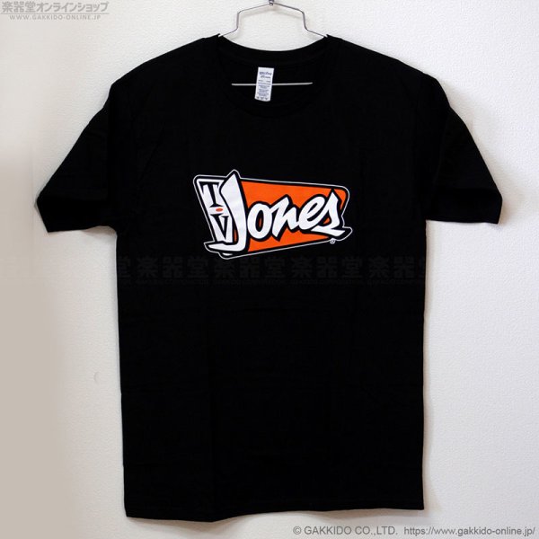 画像1: TV Jones　Mens Orange Logo オレンジロゴ Tシャツ M ブラック (1)