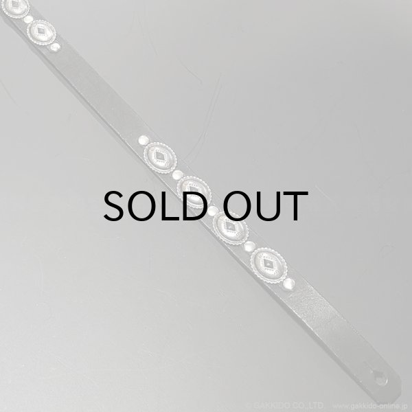 画像2: Dru Whitefeather　I 1インチ革幅 小コンチョ ギターストラップ (2)