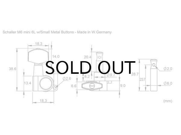 画像7: Schaller　M6 Mini 6L クローム 金属ツマミ [Made in West Germany] [デッドストック品] (7)