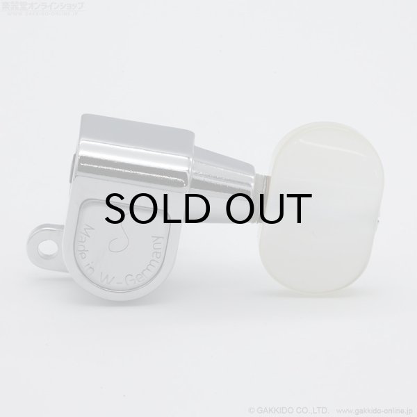 画像3: Schaller　M6 ギター用ペグ 3L/3R クローム 樹脂ツマミ(少し黄ばみあり) [Made in West Germany] [デッドストック品] (3)