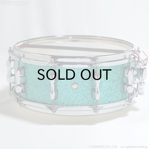 画像2: SAKAE OSAKA HERITAGE　SD1455MA/M-TC 14”x5.5” Maple Snare [Turquoise Champagne] [特価品] (2)