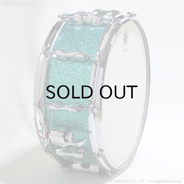 画像3: SAKAE OSAKA HERITAGE　SD1455MA/M-TC 14”x5.5” Maple Snare [Turquoise Champagne] [特価品] (3)