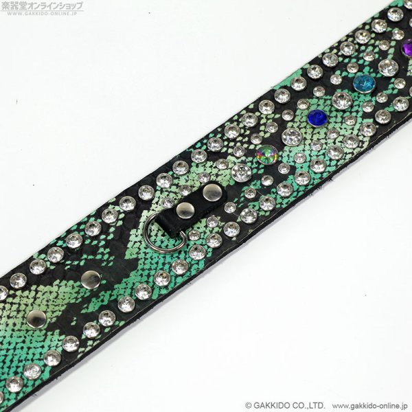 画像2: 肩紐屋 猫屋半兵衛　KRKRP-MINT GREEN ギターストラップ (2)