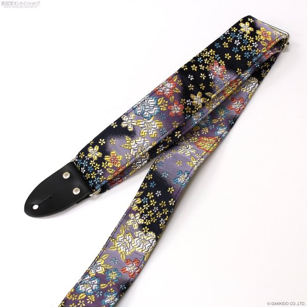 画像6: Harmonics J　西陣織ギターストラップ [ぼかし桜 濃紺色] 5cm (6)