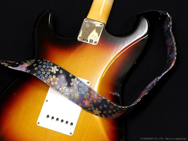 画像13: Harmonics J　西陣織ギターストラップ [ぼかし桜 濃紺色] 5cm (13)