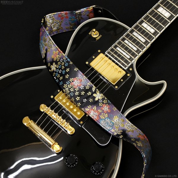 画像8: Harmonics J　西陣織ギターストラップ [ぼかし桜 濃紺色] 5cm (8)