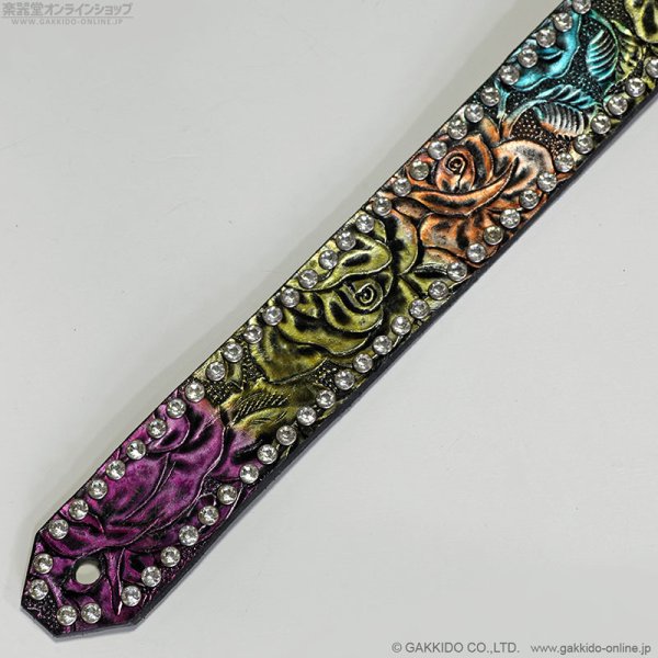 画像2: 肩紐屋 猫屋半兵衛 ROSE of GLAM ギターストラップ (2)