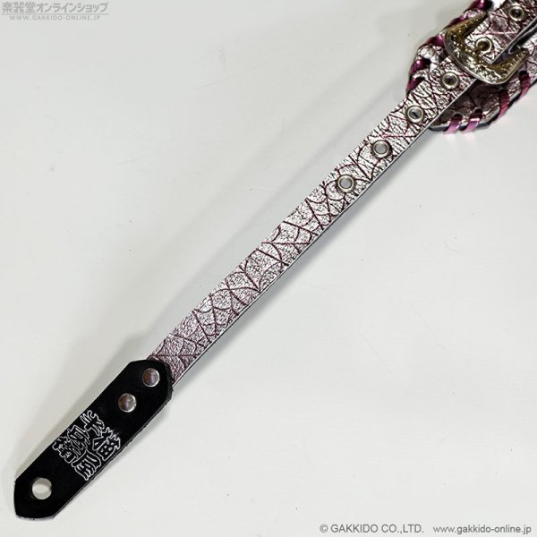 画像3: 肩紐屋 猫屋半兵衛 PINK SPIDER ギターストラップ (3)