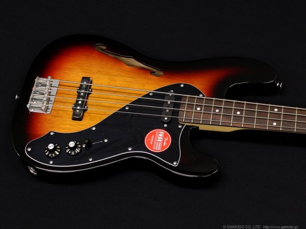 画像3: Squier　Paranormal Precision Bass Thinline SJ [3-Tone Sunburst] (3)