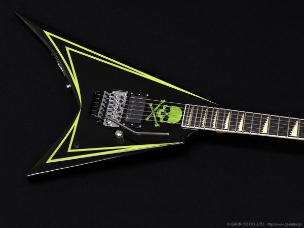 画像4: Edwards　E-ALEXI Greeny [Black with Lime Green Pinstripe & Skull] (4)