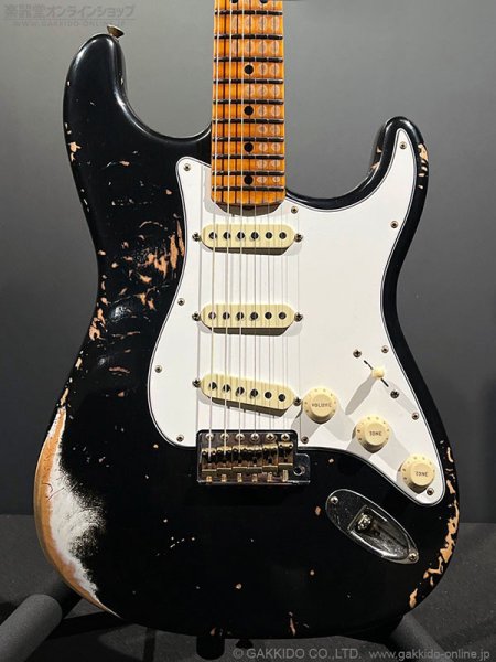 画像3: Fender Custom Shop　1969 Stratocaster Reverse Headstock Super Heavy Relic [Aged Black] (3)