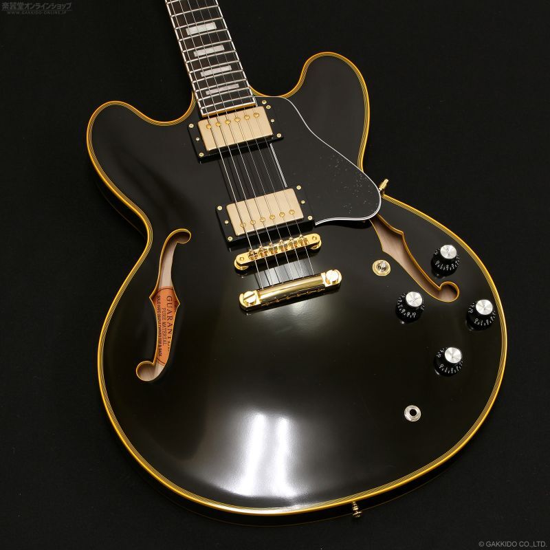 Guyatone エレキギター 黒 セミアコースティック